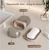 Travel Soap Box with Leak Proof Lid, High Quality Transparent Soap Holder,Open Bottom Drainage,Compact Lightweight Pet Container