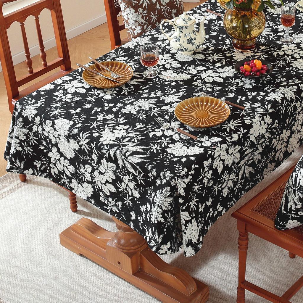 Dining Table Fabric Plant Flower Thickened Fabric Tablecloth Coffee Table Dust Hot-Selling Spot Manufacturer