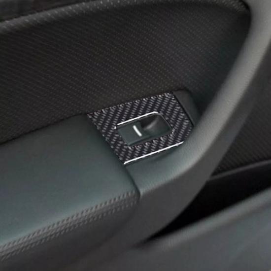 Set Carbon Fiber Interior Door Control Cover Trims 4Pcs For Acura TL 2004-2008