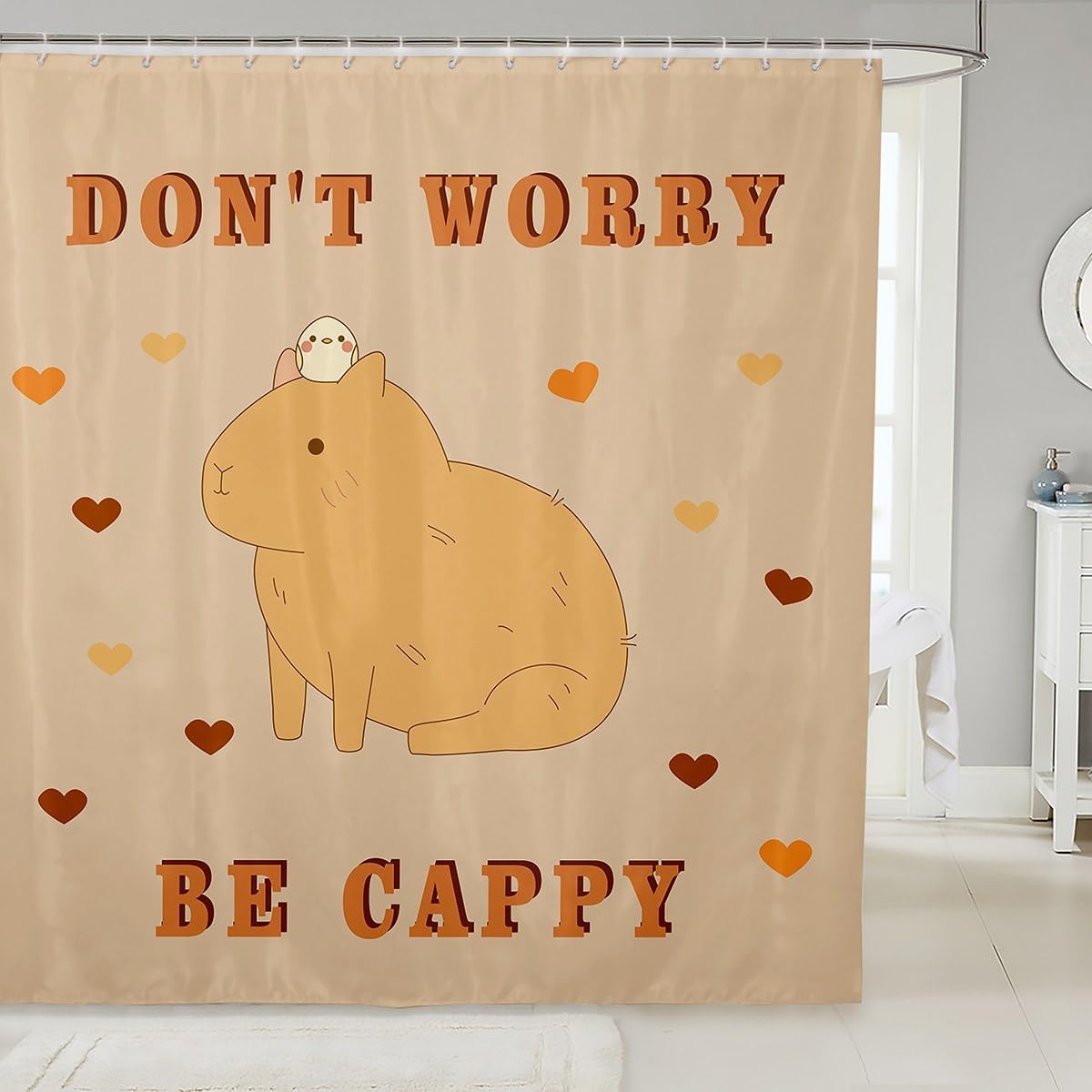 

Capybara Lover Fabric Shower Curtain,Capybara Decor Bathroom Shower Curtain For Kids Girls, Cartoon Rodent Animal Shower Curtain W60H190(CM)-1 Pcs