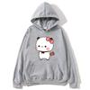 Red Flower From Panda BuBu To Bear DuDu Hoodie Cute Baby Bears Sweatshirts Couple Clothes Women's Streetwear