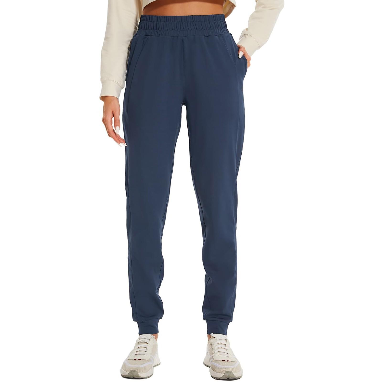 

Жіночі зимові спортивні штани Однотонні повсякденні штани Жіночі флісові спортивні штани Широкі прямі штани M синій