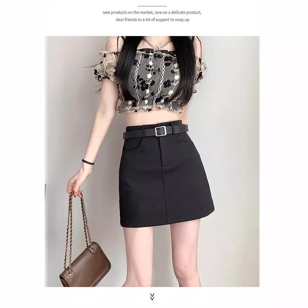 

2024 Women s Plus Size High Waist Hip-Hugging Midi A-line Skirt with Slit Extra Small сірий колір