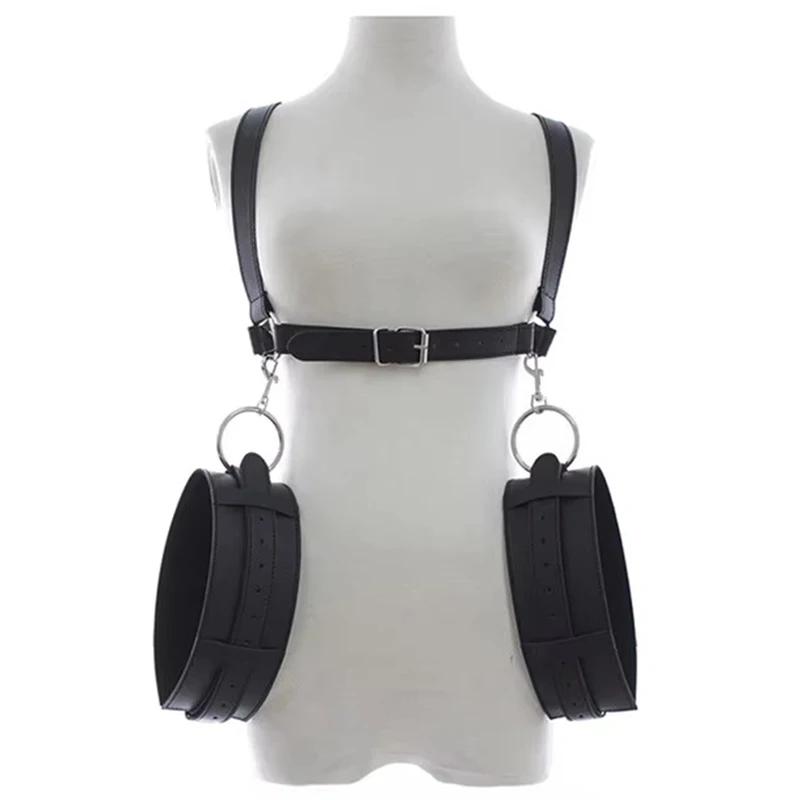 Thigh Harness with Handcuffs – Posture Restraints for Couples, Fetish Sex Toys &SM Products for Erotic Games & Bondage Play