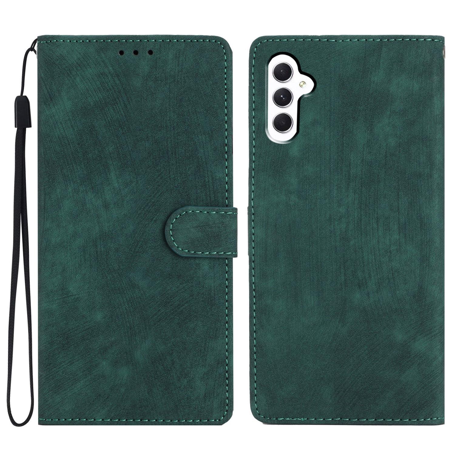 

For Samsung Galaxy A05s 4G Case Skin-touch Feeling PU Leather Phone Cover Green