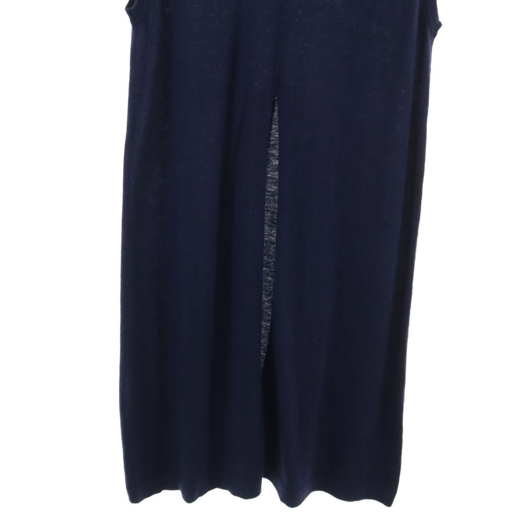 Mizuiro ind Hochgradiger Strickweste mit langem Schlitz F Marineblau Damen Gebraucht