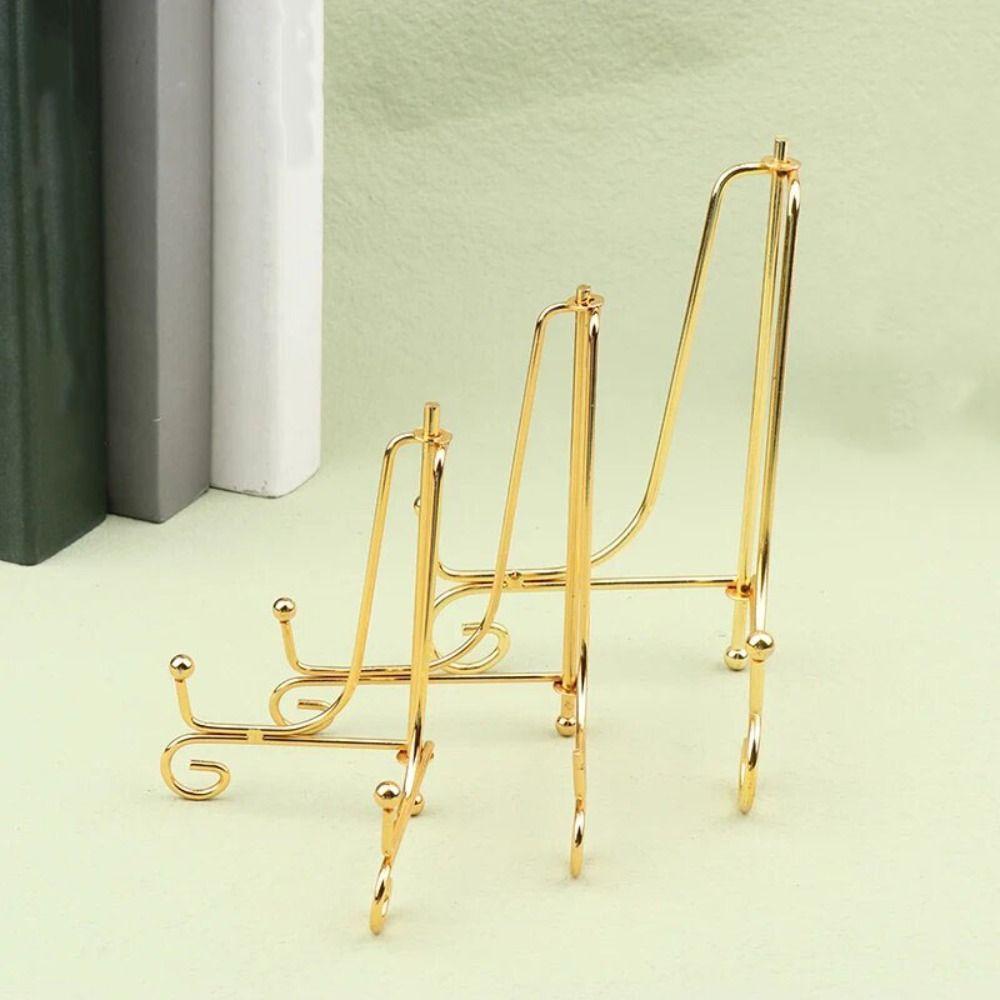 Simple Gold Iron Display Stand Small Bowl Dish Frame Practical Craft Bracket  Cookbooks