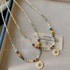 Sunflower Beaded Necklace - Elegant and Fashionable - Small Pearl - Natural Stone - Collar Chain - Necklace