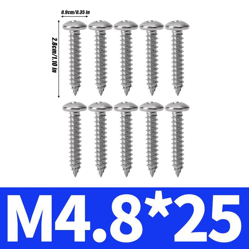 Round Head Self-Tapping Screw Stainless Steel Phillips Recessed Truss Head Wood Screws Mushroom Screw Woodworking Fasteners