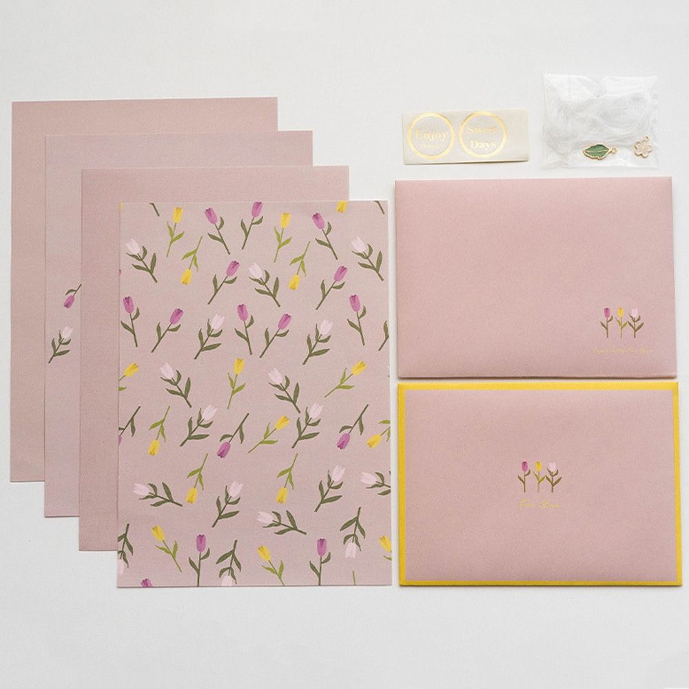 DIY Postcard Floral Envelopes with Stickers Letter Writing Paper Letter Pads  Stationery