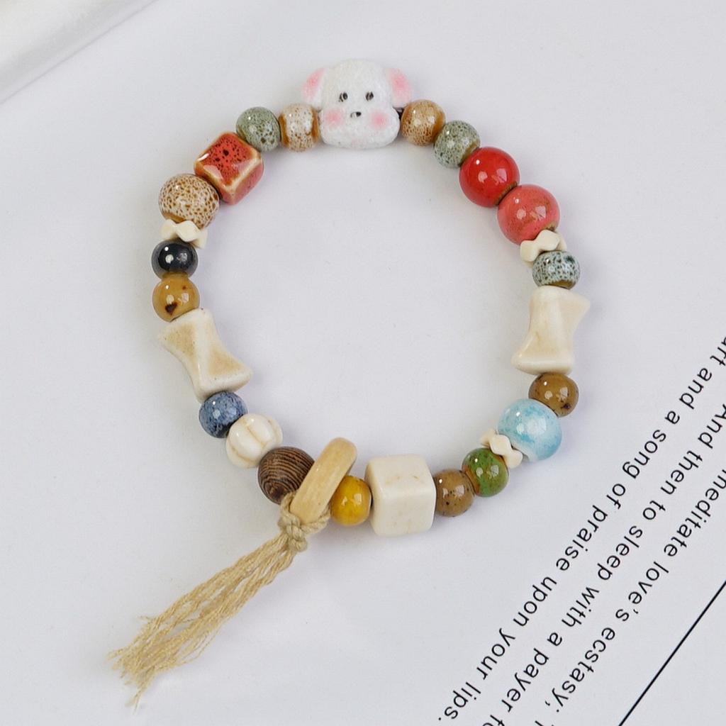 Ceramic beaded bracelet small fresh ancient style national style simple bracelet summer