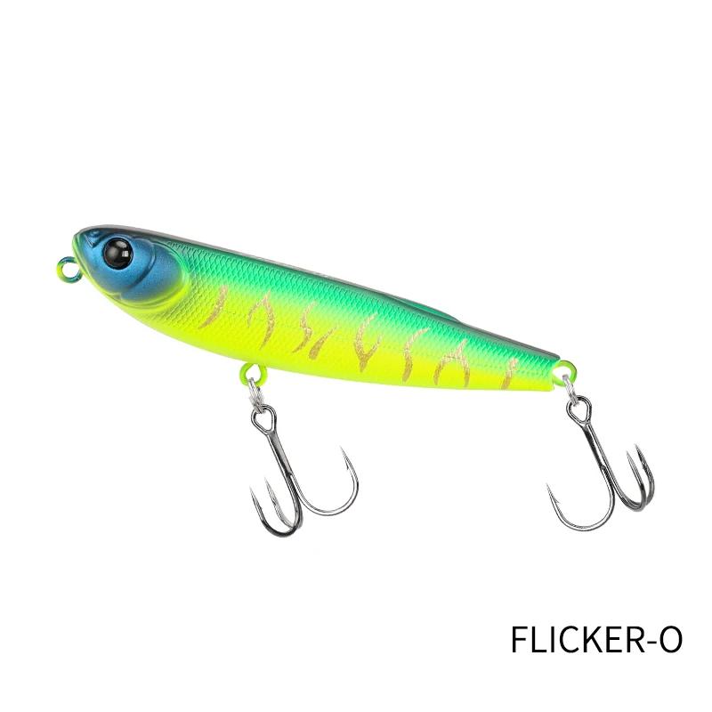TSURINOYA 70mm 8.4g Topwater Pencil Fishing Lure FLICKER 70F Loud Chugs Z Dog Pencil Hard Bait Lake River Stream Area Fake Bait