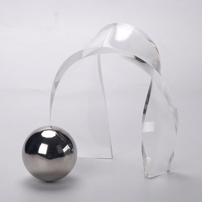CNordisches Leichter Luxus Glas Gebogene Bogen Ornamente Modellraum Hotel B&B Bücherregal Eingangshalle Designer Weiche Dekorationen