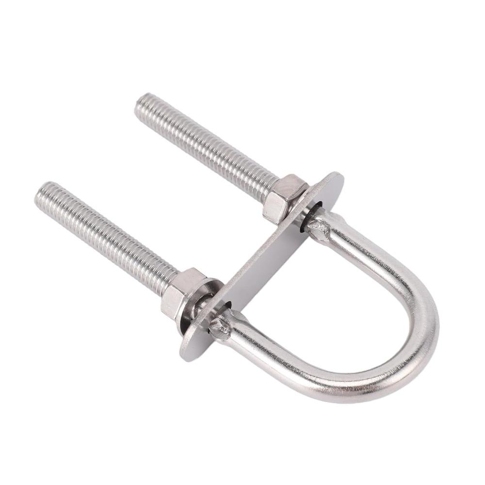 4pcs With Nut Plate Washe Round U Bolts Durable Steel U Bolts Strong Boat U Bolt  For Boat