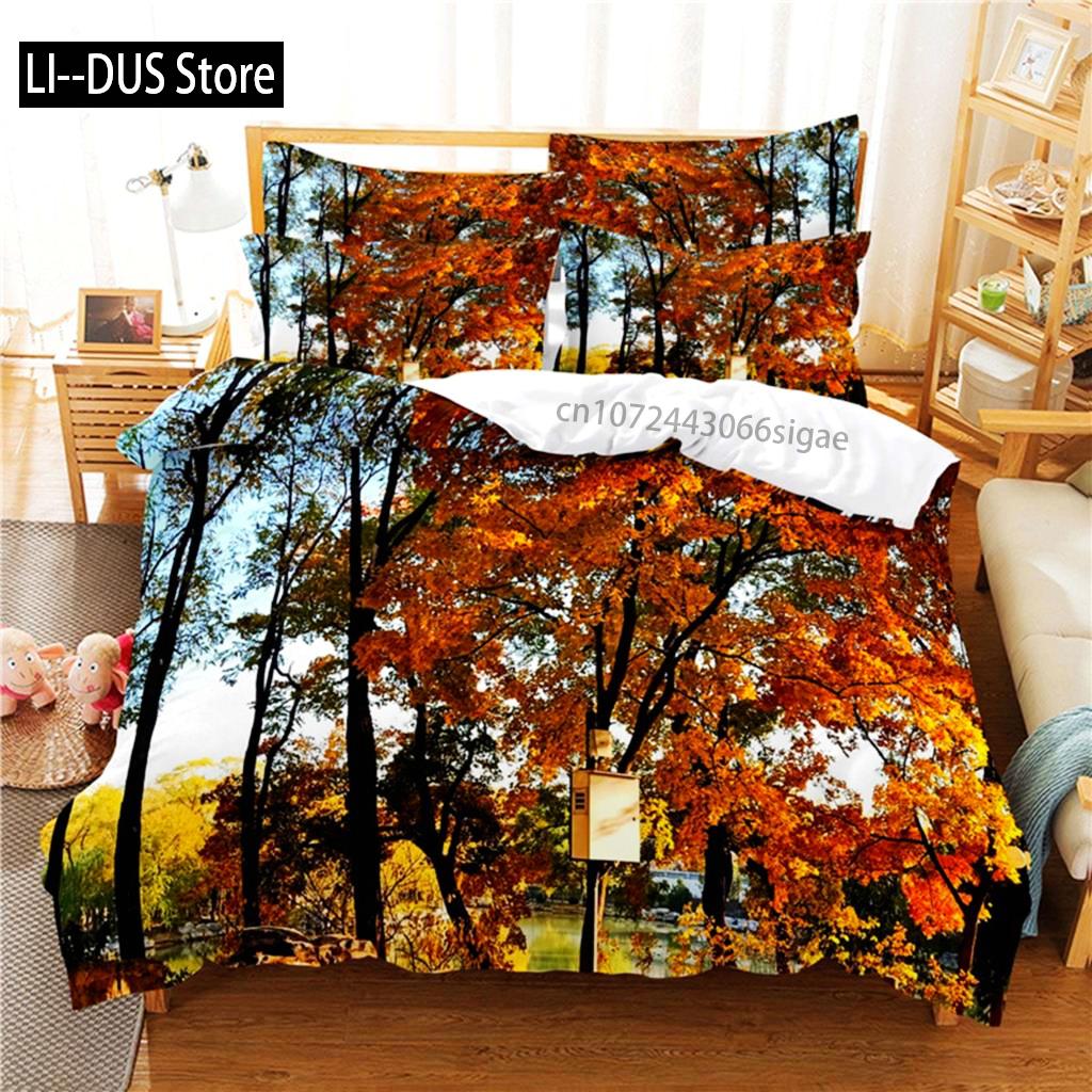 Green Forest Bedding Set Duvet Cover Set 3d Bedding Digital Printing Queen Size Bedding Set Fashion Design