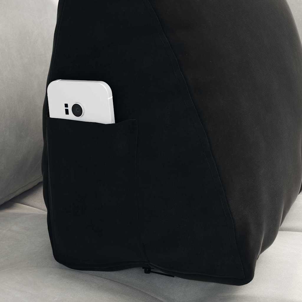 Back Cushion Black 45 X 20 X 35 Cm Cord Fabric