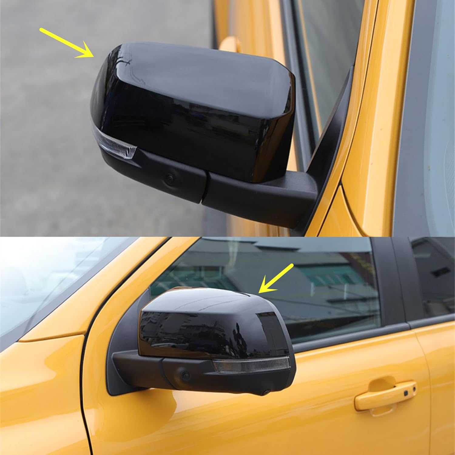 New Door Exterior Rearview Mirror Cover Cap Trim for Ford Ranger 2024 2025 (Glossy Black)