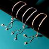 Cross-Border High-End 3mm Zircon Women's Artistic Adjustable Bracelet