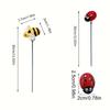 20pcs Bee & Ladybug Resin Stake Decorations Modern Floor-Mounted Garden Plugs for Outdoor Flower Beds Lawn Paths Potted Plants