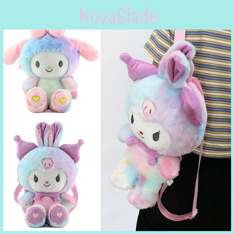 Adorable Kuromi My Melody Plush Backpack Cute Shoulder Bags For Girls Gifts