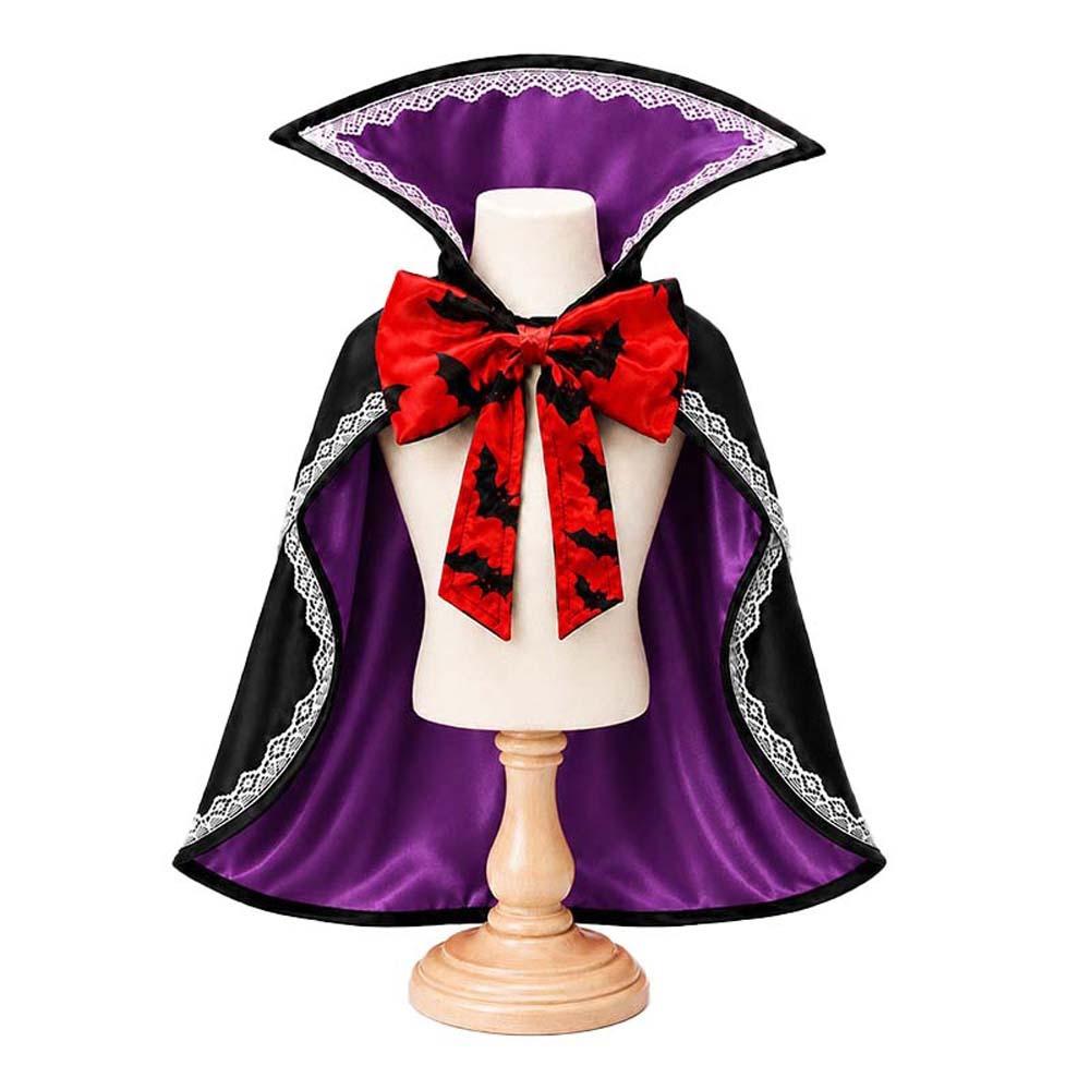 Dual Color Dog Halloween Cape Stand Collar Cat Wizard Robe Pet Bat Cloak  Pet Party S фиолетовый