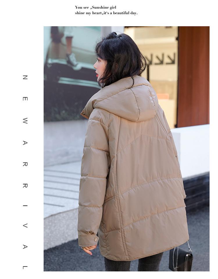 Women's Mid-Length Down Cotton Coat 2023: Hot Style, New Plus Size, Thick, Fashionable, Loose, Warm Cotton-Padded Jacket