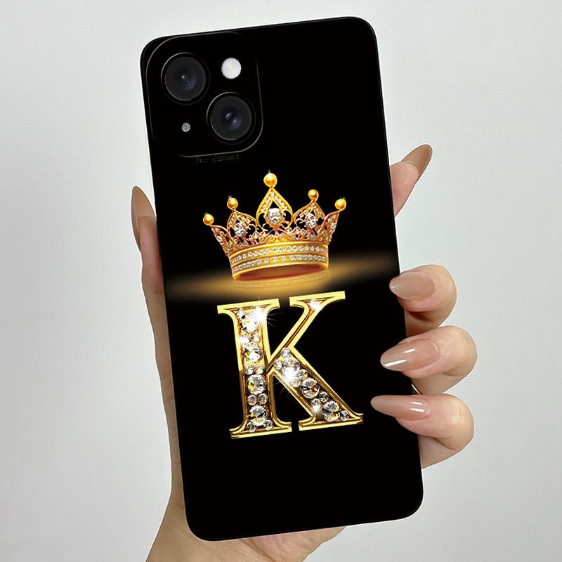 

For Apple iPhone 15 Plus Case iPhone15 Pro Crown Letter Cover Soft Liquid Phone Case For iPhone 15 Pro Max iPhone15 Fundas Coque iPhone 15 Pro