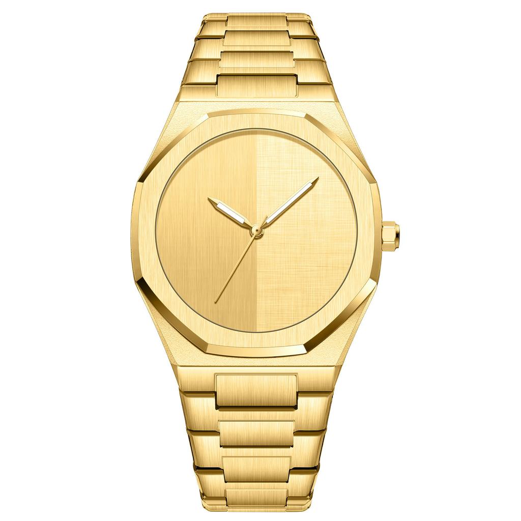 Strictly Selected Fashion Big Gold Watch Octagonal Watch Oak Men'S Royal Watch Steel Belt Quartz Watch