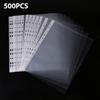 100pcs 11 Holes Transparent Plastic Punched File Folders A4 Document Sleeves Protector Office Supplies