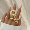 Vintage Gothic Geometric Metal Rings for Women 2026 Trend Boho Flower Irregular Circular Couple Ring Wed Jewelry Accessories New