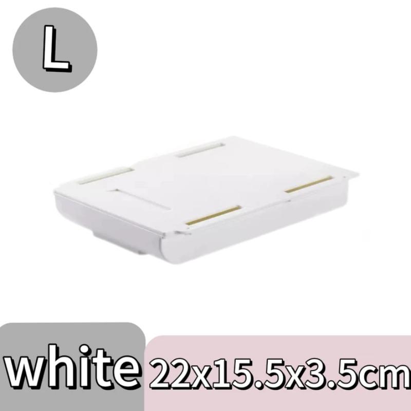 Under Desk Drawer Hidden Hanging Stationery Storage Box Self-Adhesive Pencil Tray Office Organizer Holder Large Capacity
