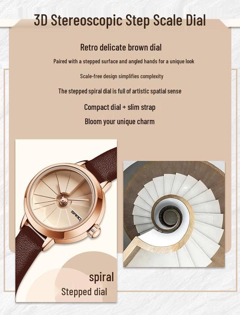 Sanda Korean Style Women's Waterproof Steel & Leather Strap Business Watch