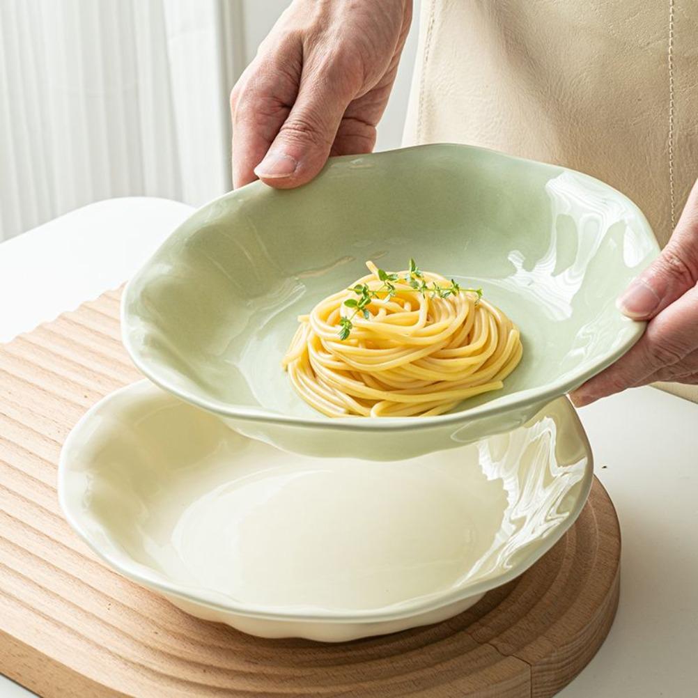 Cream Style High-end Household Ceramic Plates Desserts Pasta Snack Fruit Plates Kitchen Tableware Plate Western Plate Gifts