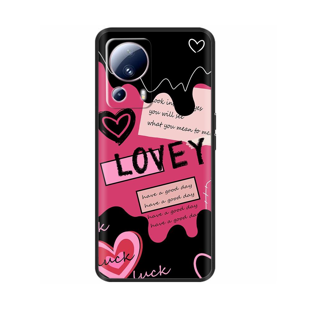 For Xiaomi 13 Lite Case For Xiaomi Mi 13 Lite 5G Flower Soft Liquid Silicone Cover For Xiaomi13lite Protection Back Cover Fundas