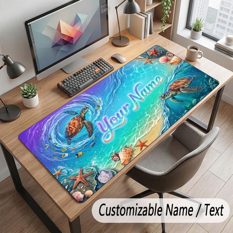 Oktopus Meeresleben Thema Benutzerdefiniertes Mauspads Personalisierter Druck Name Text Schreibtischmatte Für Zuhause Büro Tischdekoration