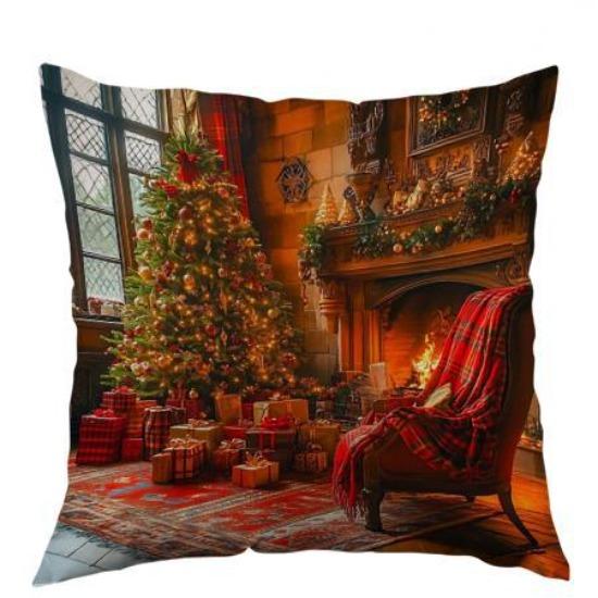 

New Christmas Pillow Cover for Home Sofa Decoration Printed Pillow Cover Christmas Ball Cushion Cover 45*45cm