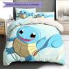 Squirtle Cartoon-Muster Bettwäsche Heimdekoration Geburtstagsgeschenk (1 Bettbezug + 2 Kissenbezüge, ohne Füllung)