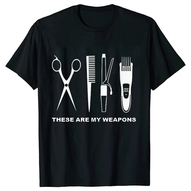 Tricou Barber Weapons Mwn Mânecă Scurtă Topuri Gât O Bătăile Inimii Frizerului Tricou Oversized Îmbrăcăminte Bărbați Topuri Foarfece