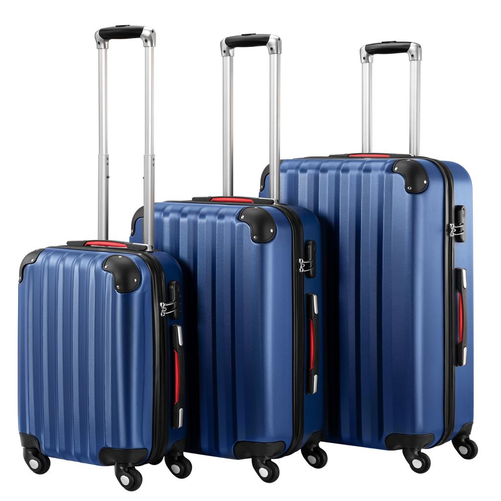 MADERA navy blue 3-in-1 wheeled suitcase set