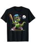 Cool Dinosaur Baseball Player Sunglasses T-shirt
