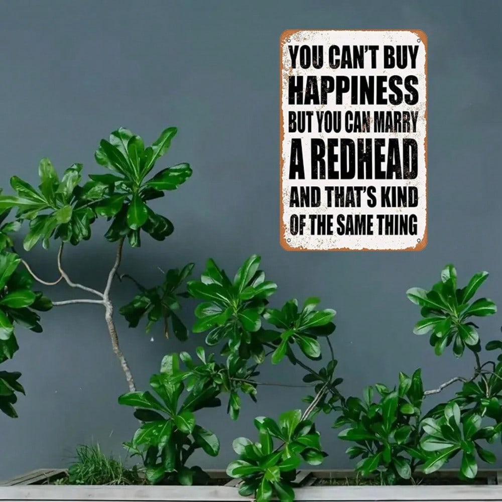 Vintage Humorous Redhead Marriage Quote Metal Tin Sign 12x8 Inch Wall Art 20x30