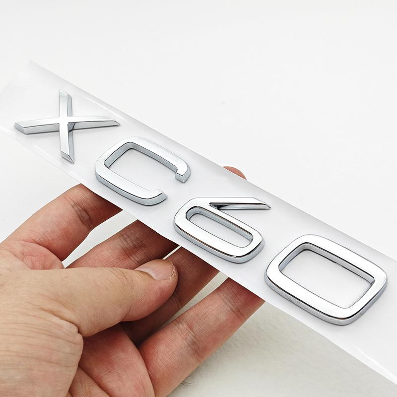 3D ABS Rear Trunk Letters Emblem For XC90 XC60 XC40 S90 S60 S40 AWD Car Styling Badge Chrome Black Sticker Accessories