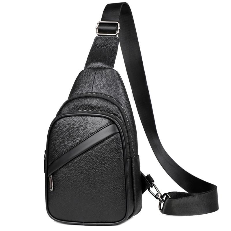 Men's Shoulder Bag Chest Bag Casual Cowhide Crossbody Bag