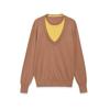 Spring 2026 European & American Style Women's Long Sleeve Round Neck Patchwork Knitwear