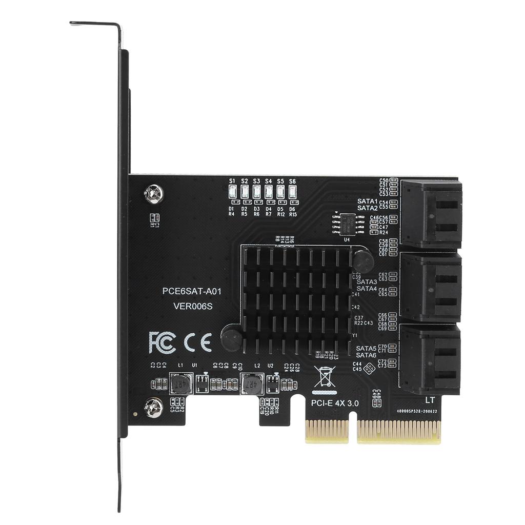 Expansion Card PCIE to 6Port SATA3.0 Hard Disk 6G PCIE3.0 GEN3 4X Interface Hub Adapter