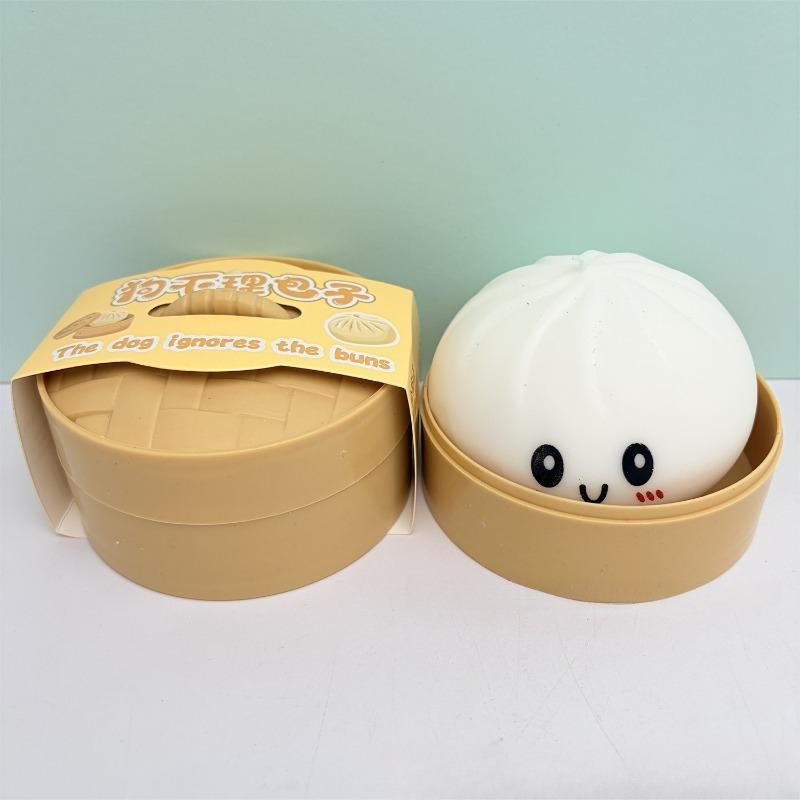 Sim Steamer Bun Squeeze Toy Cute Face Print Fast Rebound Tpr Stress Relief Sensory Play Fidget Toy Party Favors, Birthday Gifts