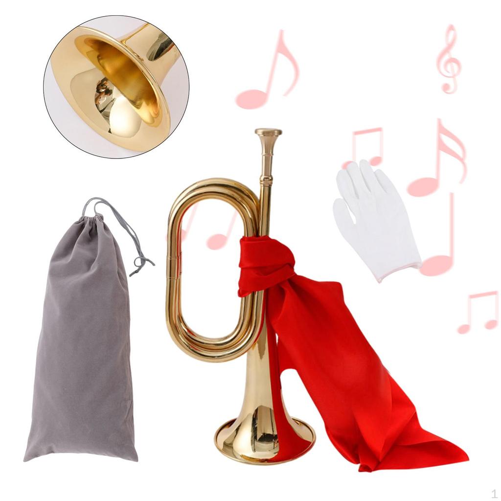 Blowing Bugle Cavalry Trumpet with Mouthpiece Classic Scouting for Stage