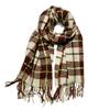 Autumn and Winter New Milk Huhu Imitation Cashmere Scarf Women's Plaid Simple Cute Tassel Warm Scarf Men's Shawl