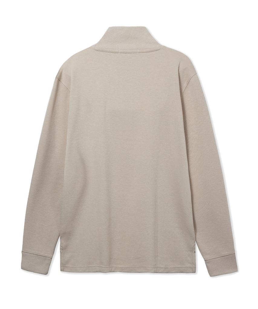 USPOLOASSN French Rib Half Neck_Oatmeal
