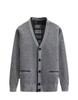 Men's Winter Thickened V-Neck Plus Velvet Sweater Cardigan for Middle-Aged & Elderly